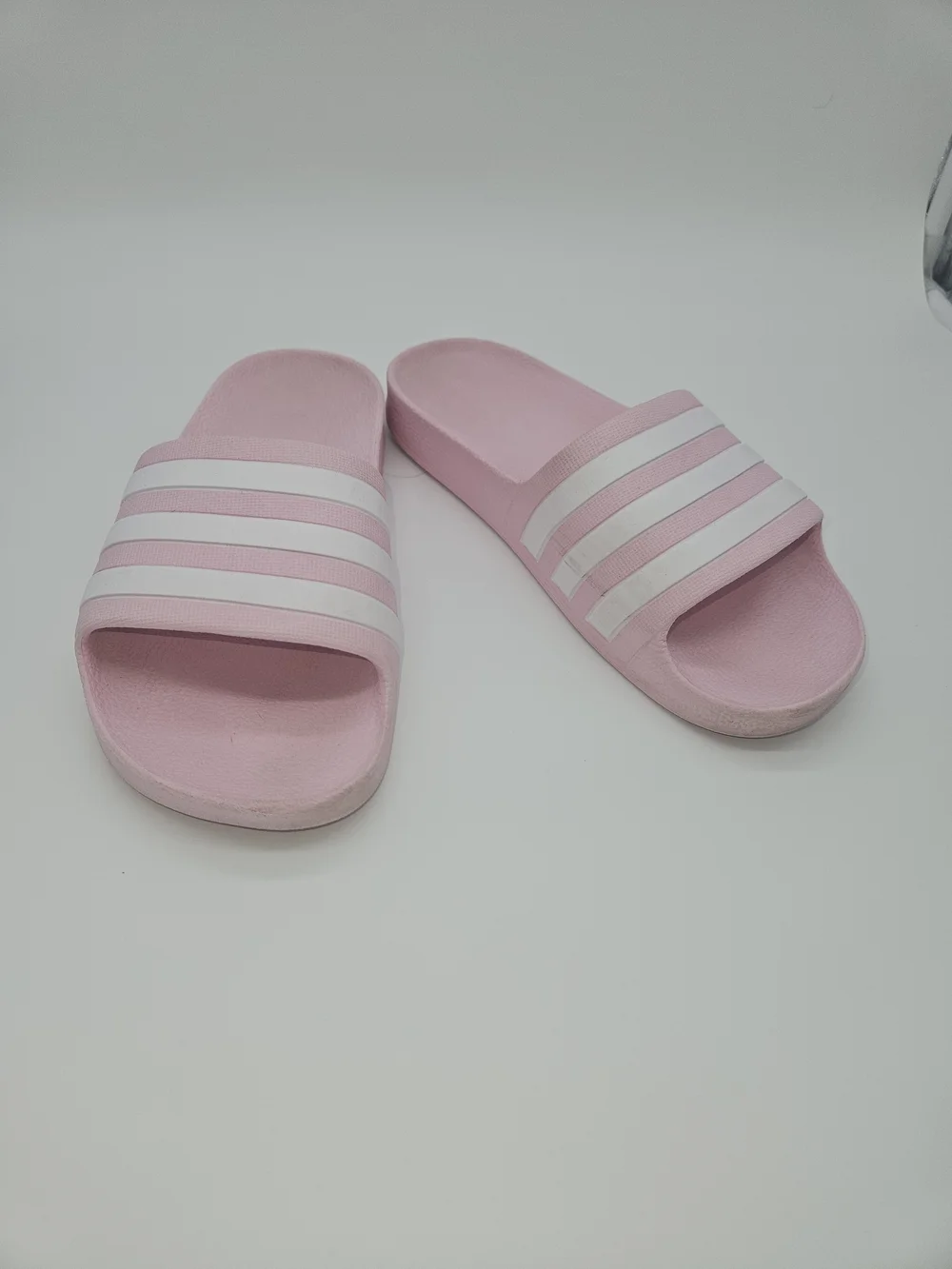 Pink Slide Sandals with White Stripes - Kids